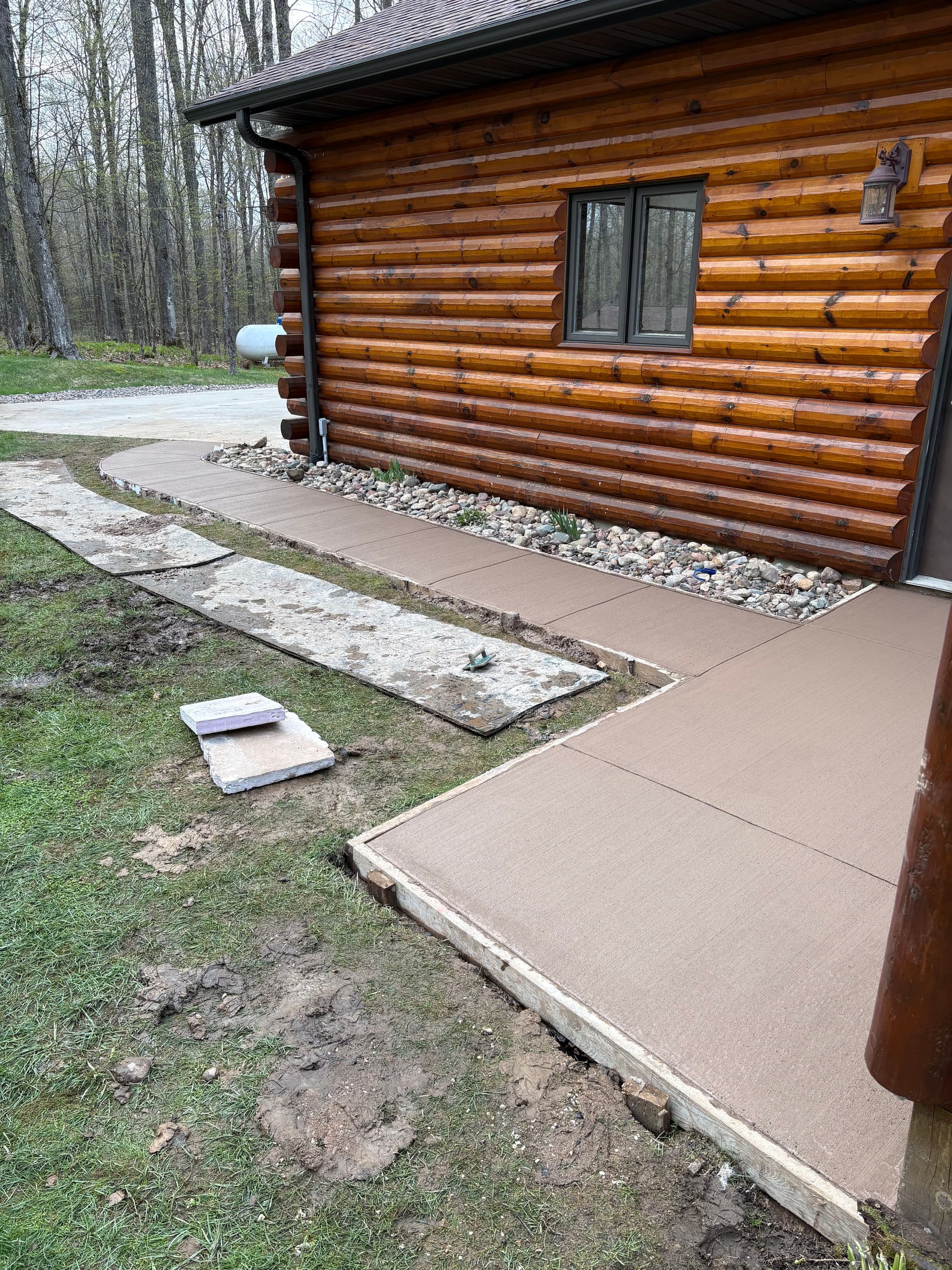 Gallery photos for Sunken Paver Walkways Replaced With Latte Concrete Flatwork: Image #6