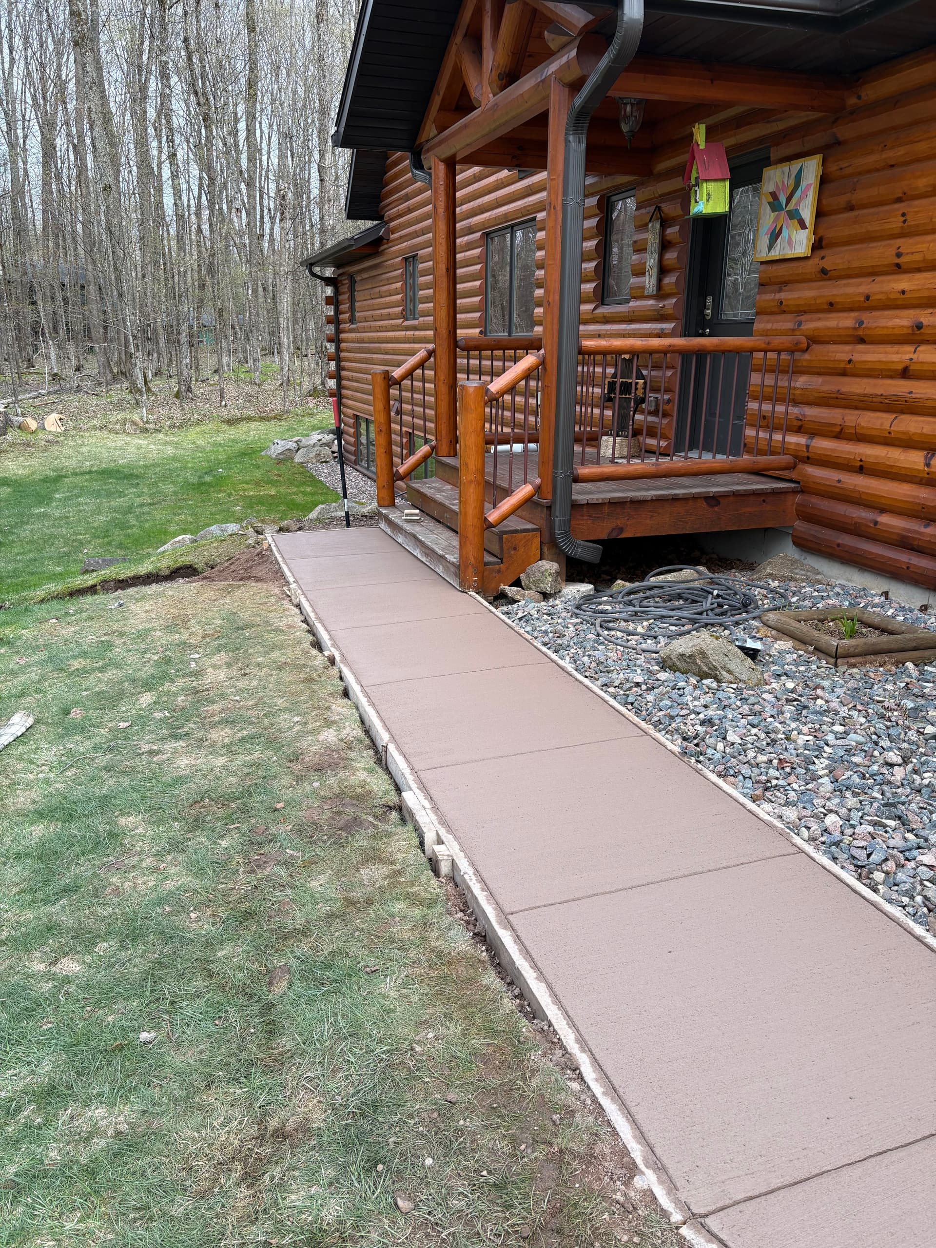 Gallery photos for Sunken Paver Walkways Replaced With Latte Concrete Flatwork: Image #7