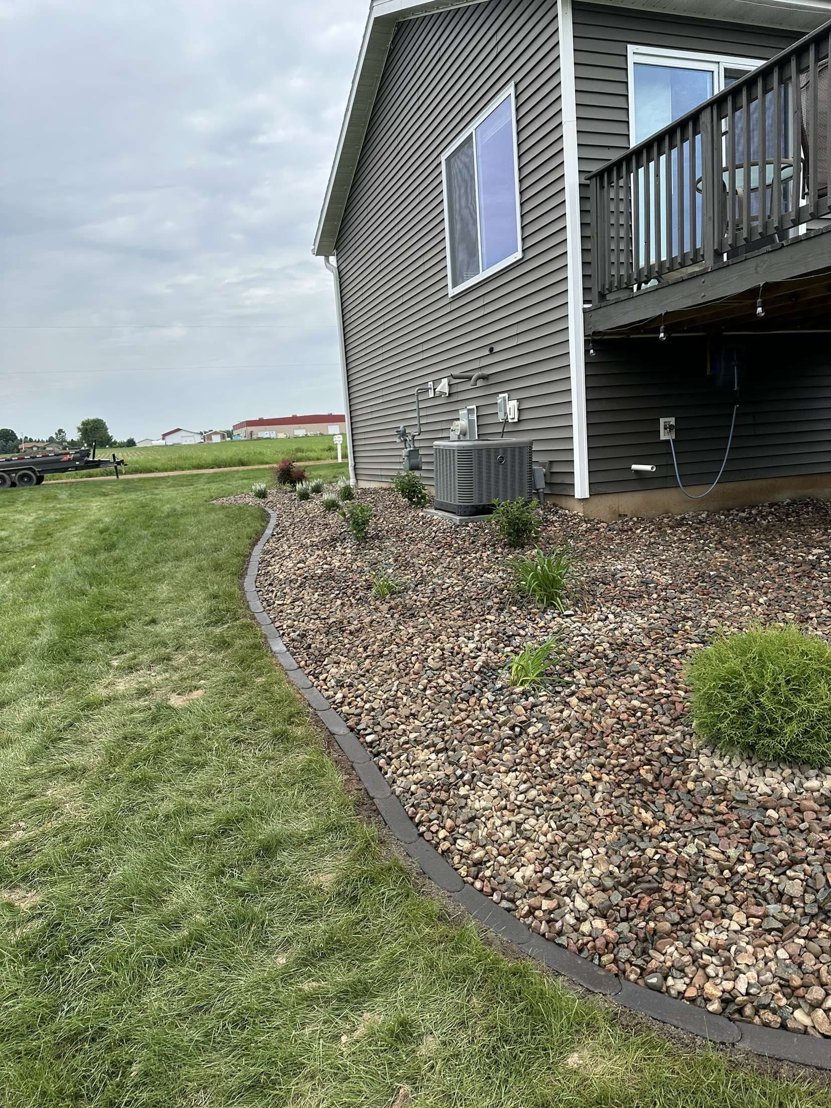 Gallery photos for Sod Removal to Rock Beds with Brick Edging and Plants: Image #3