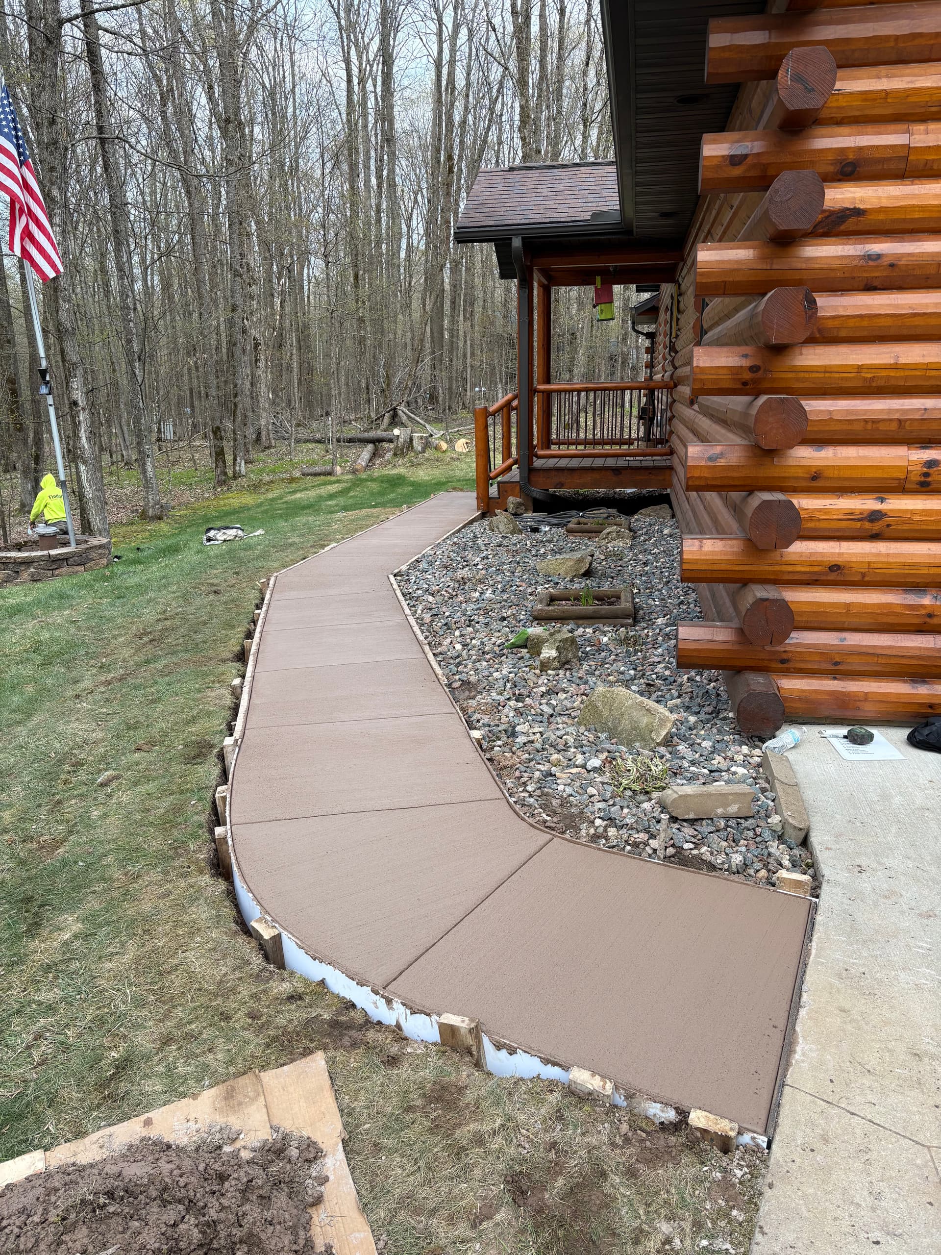 Gallery photos for Sunken Paver Walkways Replaced With Latte Concrete Flatwork: Image #4