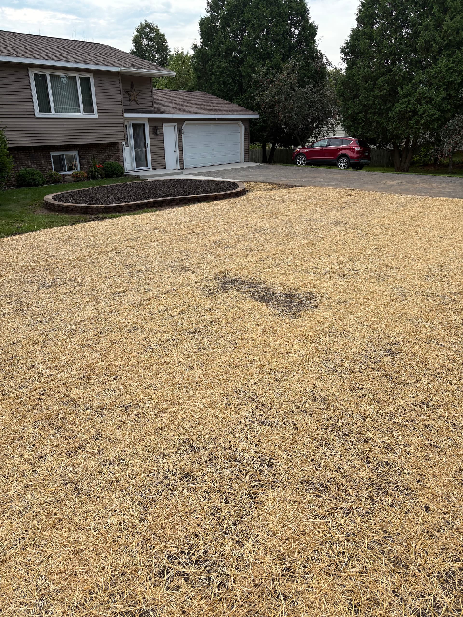 Front Yard Overhaul with New Concrete and Block Flower Bed image
