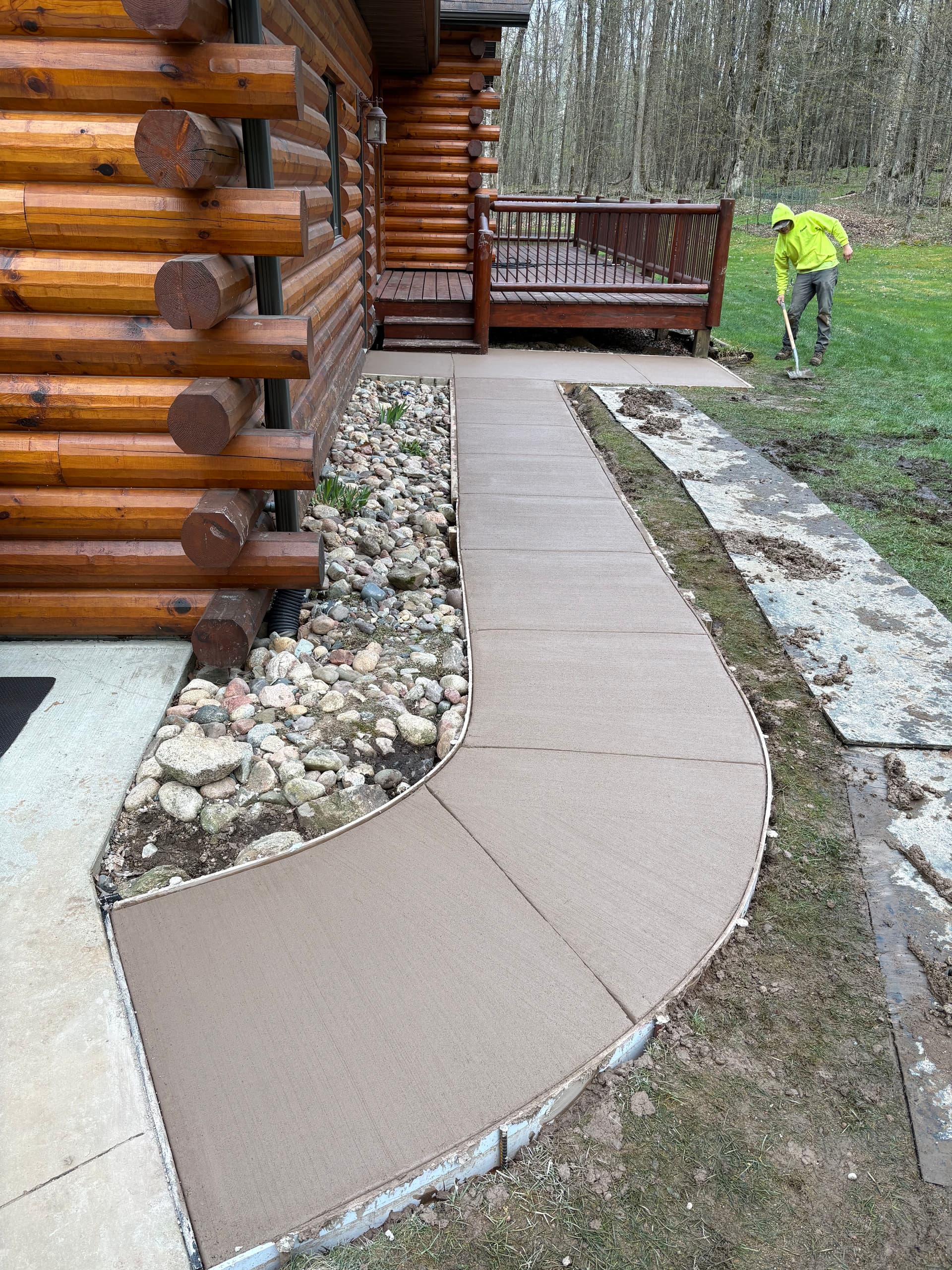 Gallery photos for Sunken Paver Walkways Replaced With Latte Concrete Flatwork: Image #2