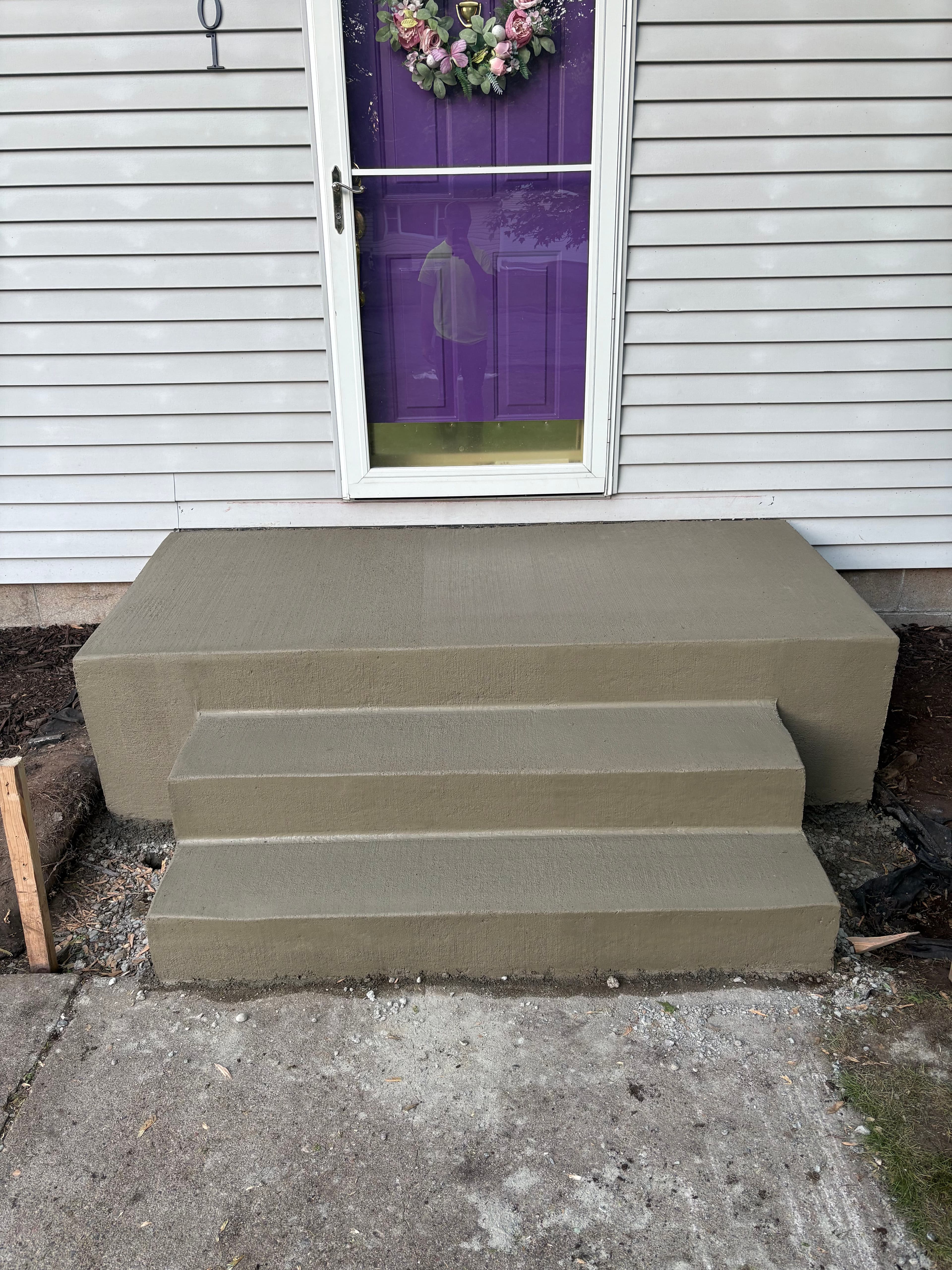 Project Old Precast Steps Out, Fresh Poured Concrete Entry In image