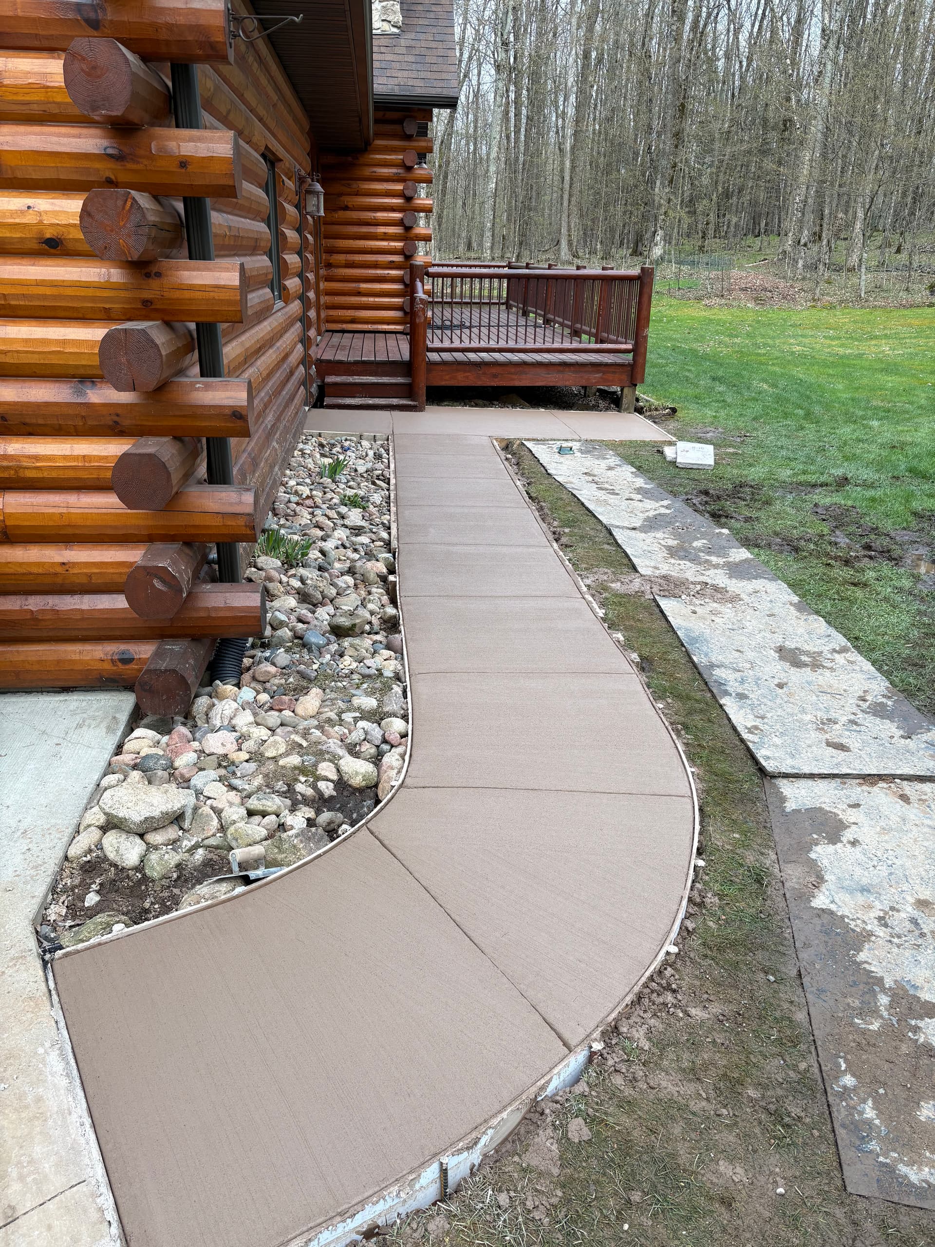 Gallery photos for Sunken Paver Walkways Replaced With Latte Concrete Flatwork: Image #5