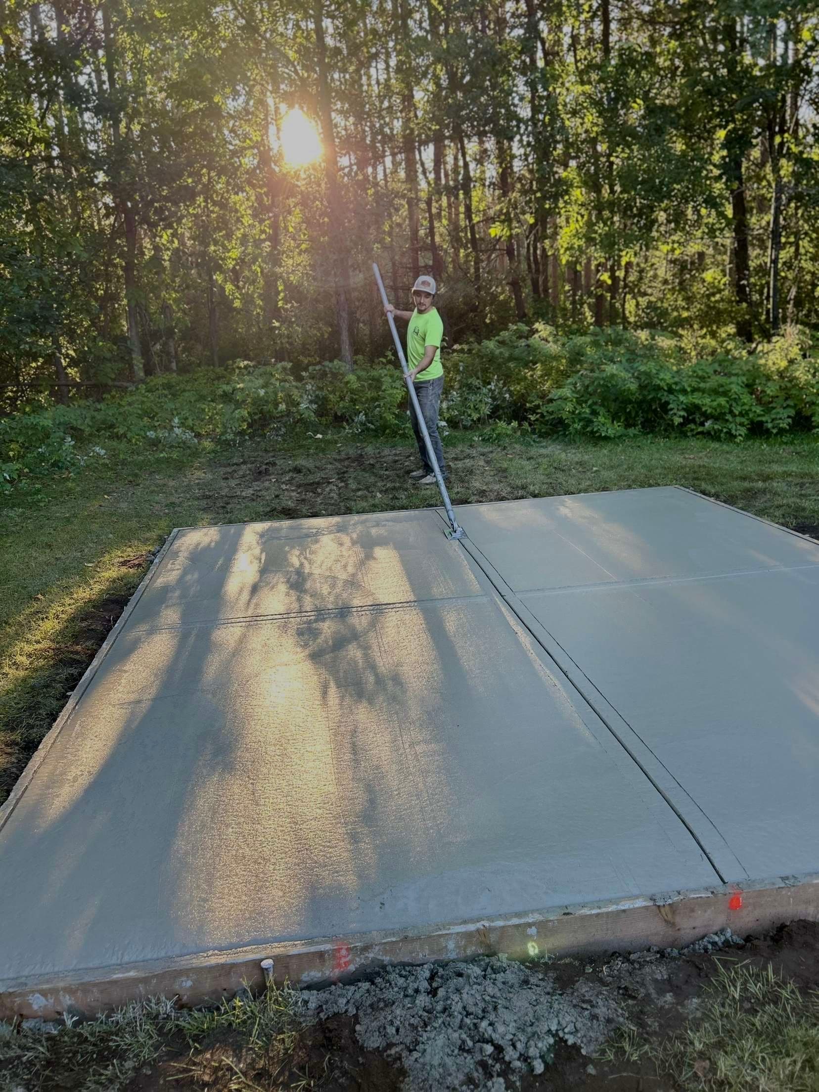 Backyard Shed Pad Poured Flat and Ready to Build On image