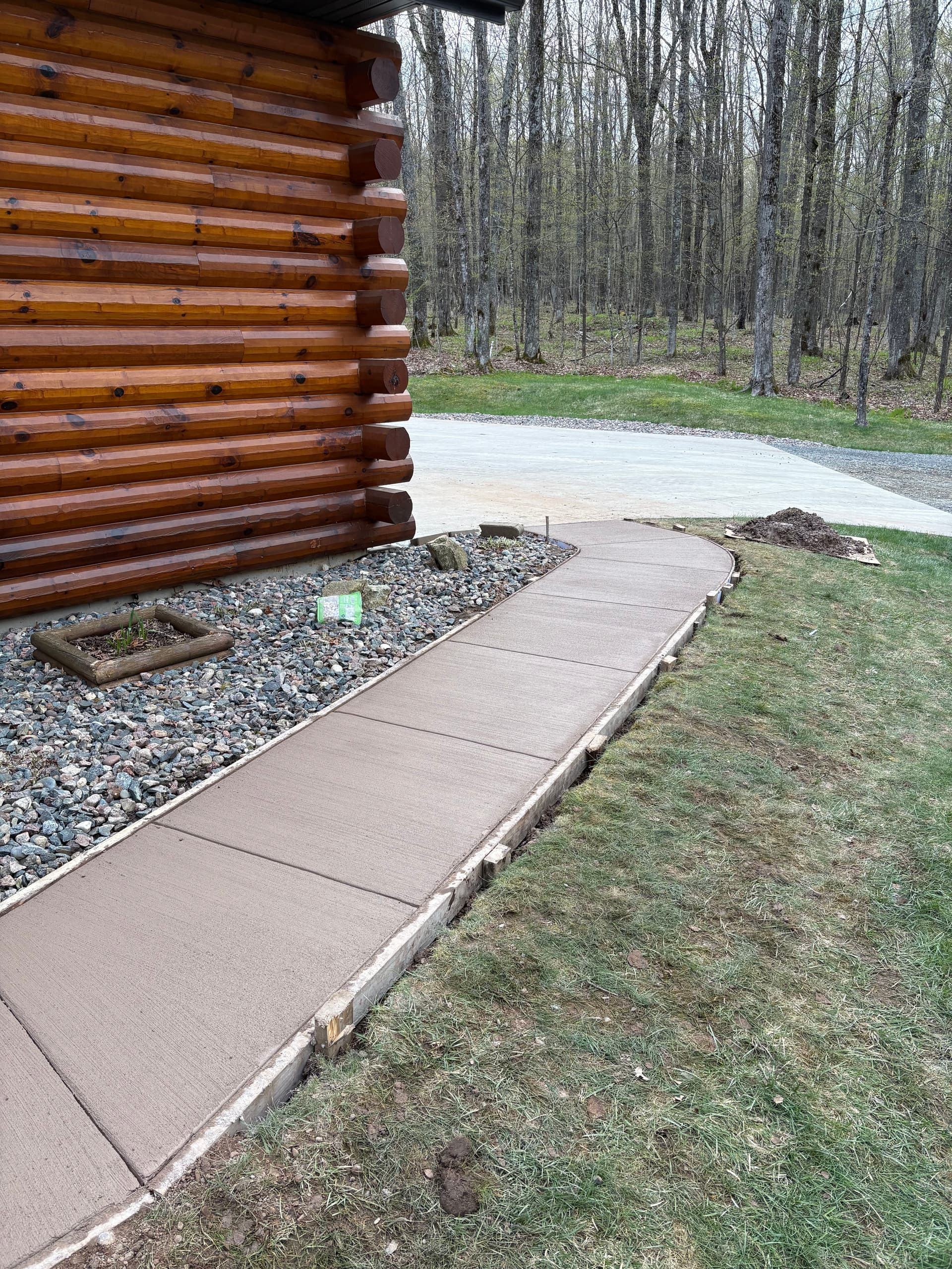 Gallery photos for Sunken Paver Walkways Replaced With Latte Concrete Flatwork: Image #3