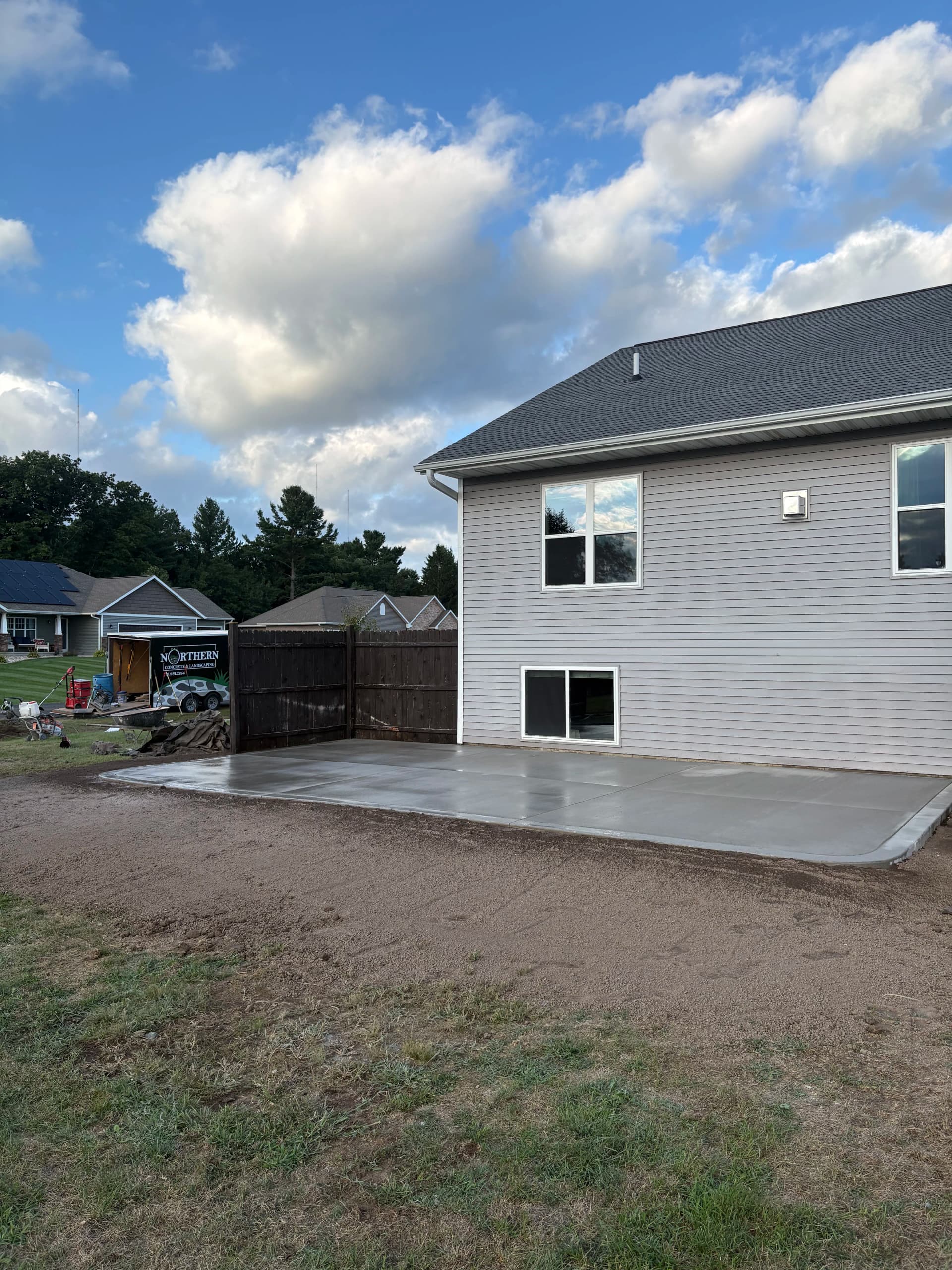 Gallery photos for Front Walk Extension and Backyard Concrete Landing Off the Deck: Image #1