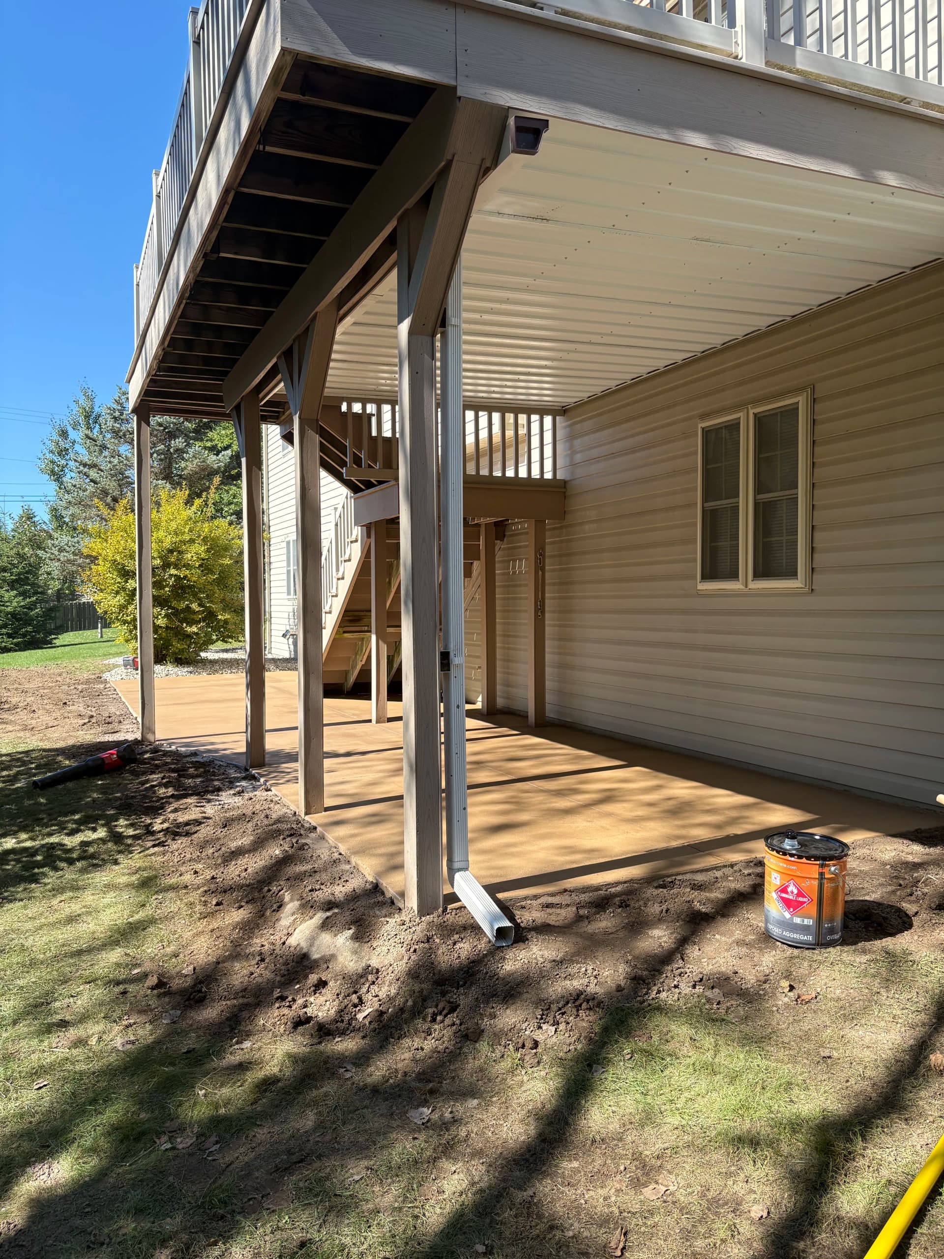 Gallery photos for Old Patio Pavers Gone - Sonoran Tan Colored Concrete Takes Over: Image #1