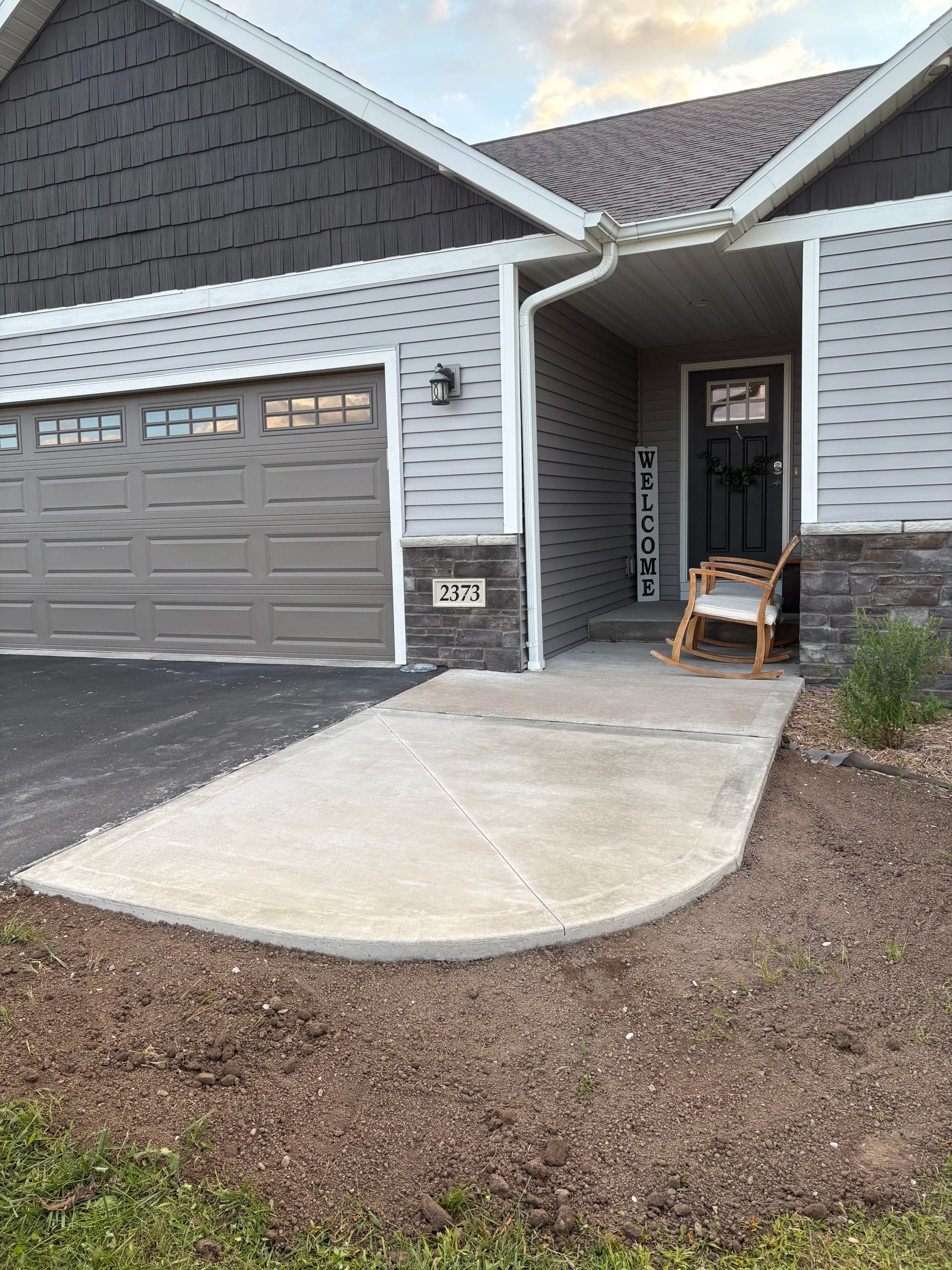Gallery photos for Front Walk Extension and Backyard Concrete Landing Off the Deck: Image #2
