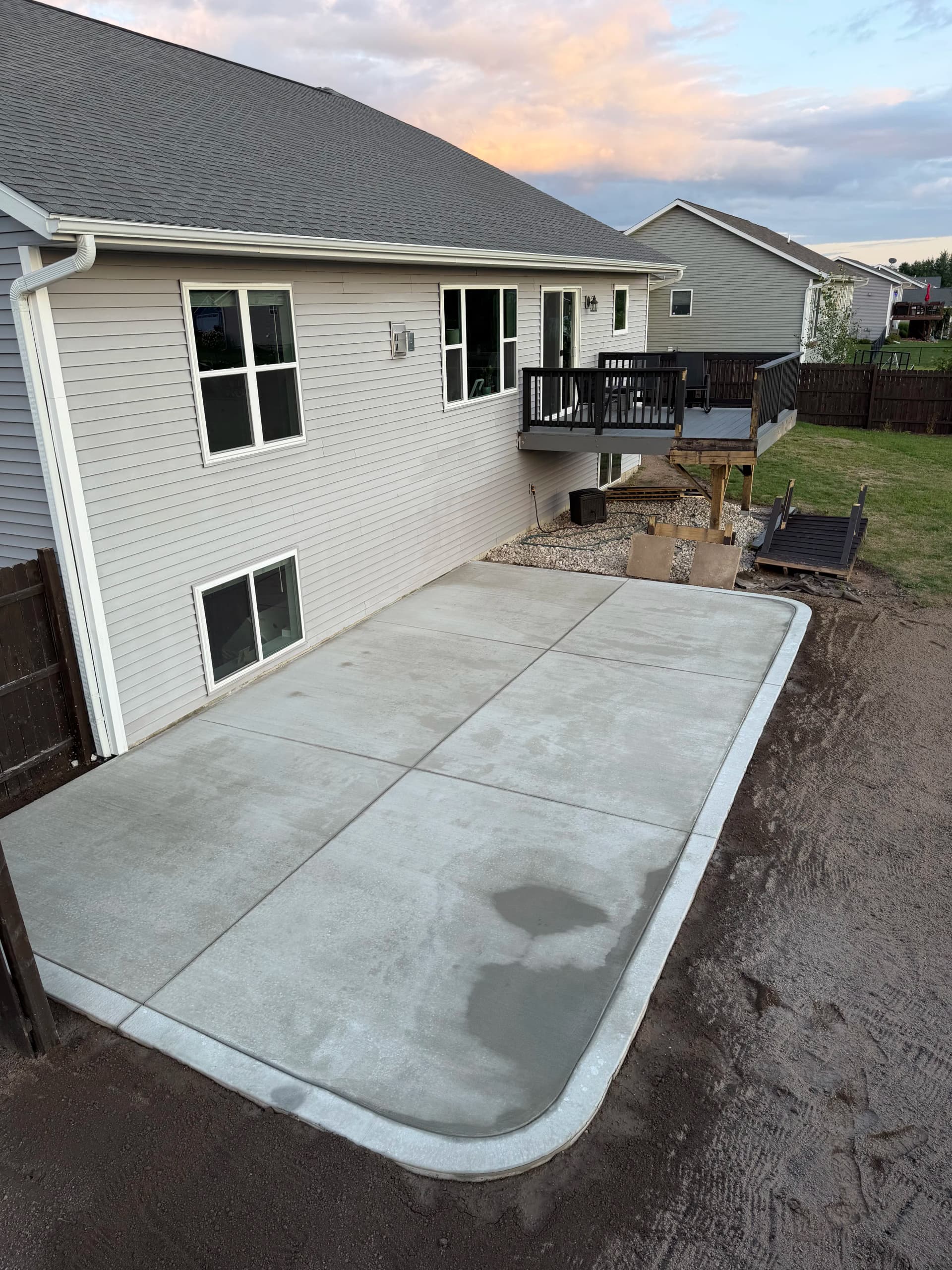Front Walk Extension and Backyard Concrete Landing Off the Deck image